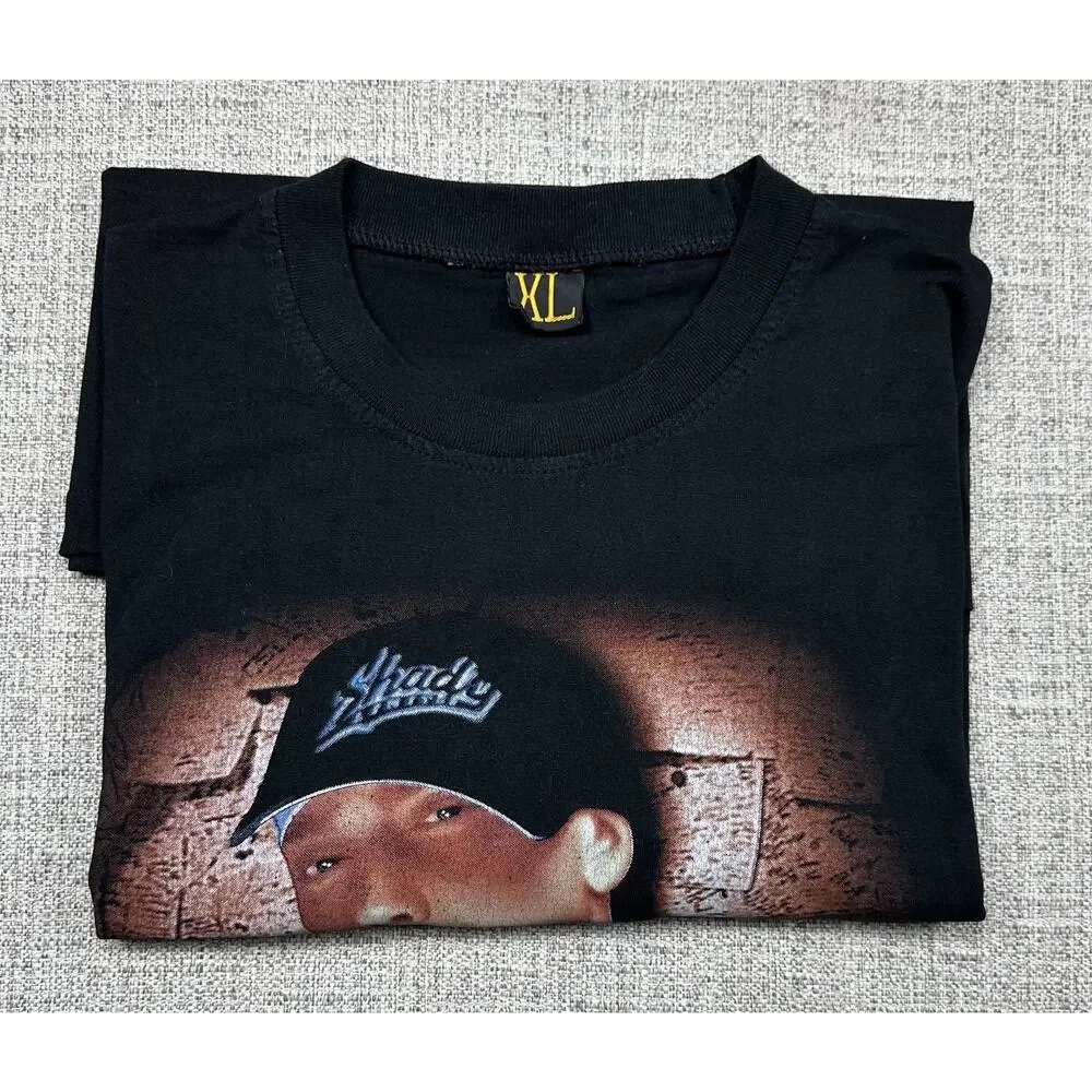 Vintage Eminem Shirt Mens XL Black Rap On Rap Double Sided Graphic Rap Tee